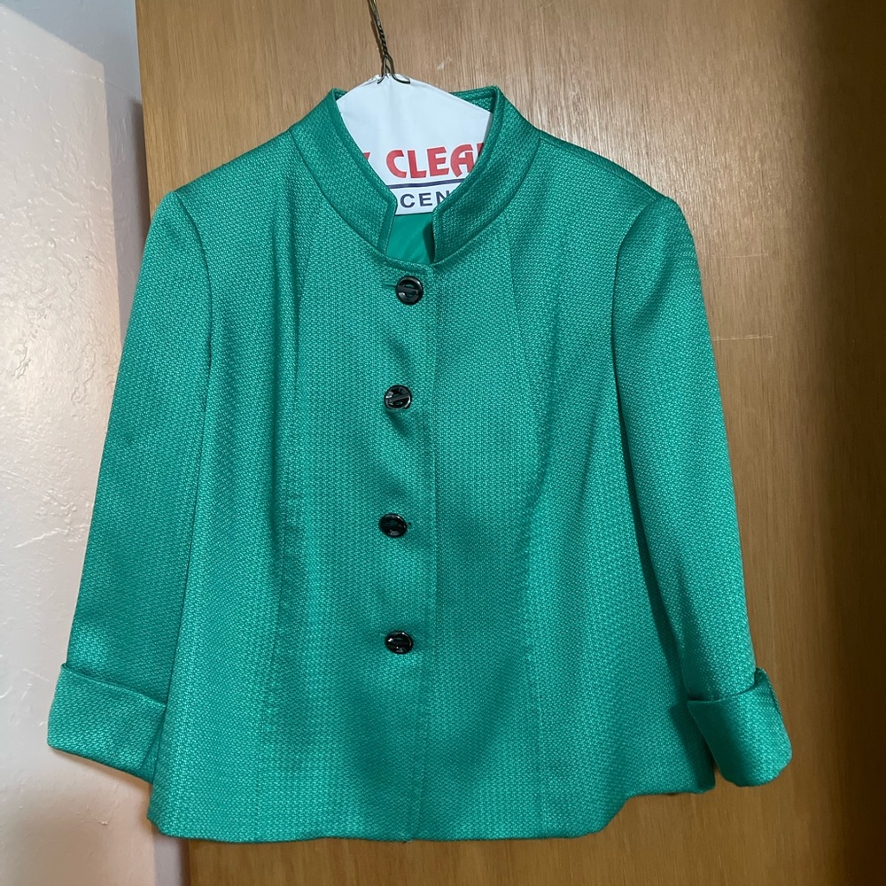 Tahari 14W Green Blazer
